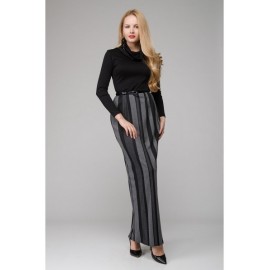 Сукня в підлогу зі смугастим низом